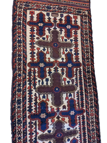 358 x 87 cm Mushwani Tribal Red Rug - Rugoutlet