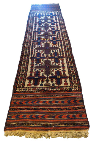 358 x 87 cm Mushwani Tribal Red Rug - Rugoutlet