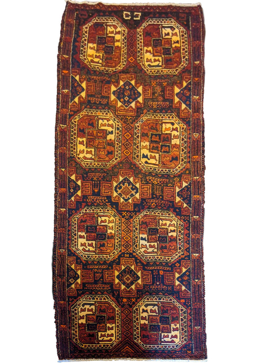 365 x 110 cm Afghan Tribal Red Rug - Rugmaster