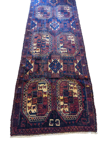 365 x 110 cm Afghan Tribal Red Rug - Rugoutlet