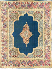 367 x 268 cm Old Persian Kerman Traditional Blue Rug - Rugmaster