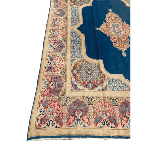 367 x 268 cm Old Persian Kerman Traditional Blue Rug - Rugmaster