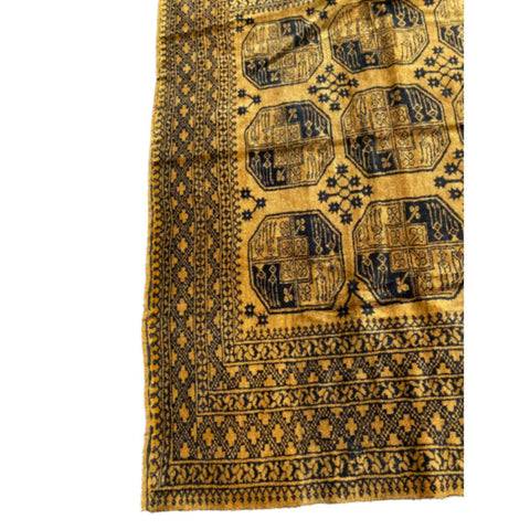 368 x 249 cm Golden Afghan Tribal Gold Rug - Rugoutlet