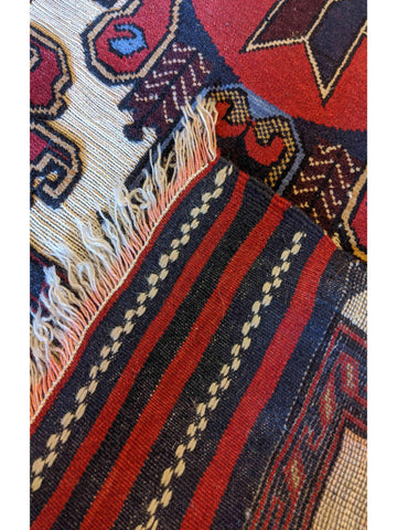 380 x 84 cm Afghan Moshwani runner Tribal Red Rug - Rugoutlet