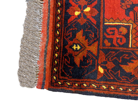 381 x 63 cm Afghan Khan Tribal Red Rug - Rugoutlet
