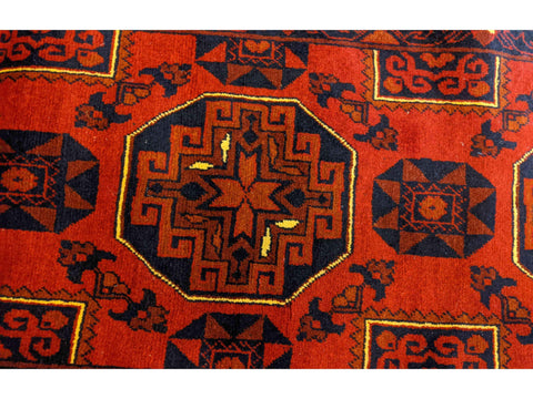 381 x 63 cm Afghan Khan Tribal Red Rug - Rugoutlet