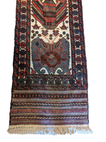 388 x 82 cm Mushwani Tribal White Rug - Rugoutlet