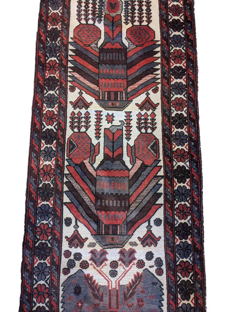 388 x 82 cm Mushwani Tribal White Rug - Rugoutlet