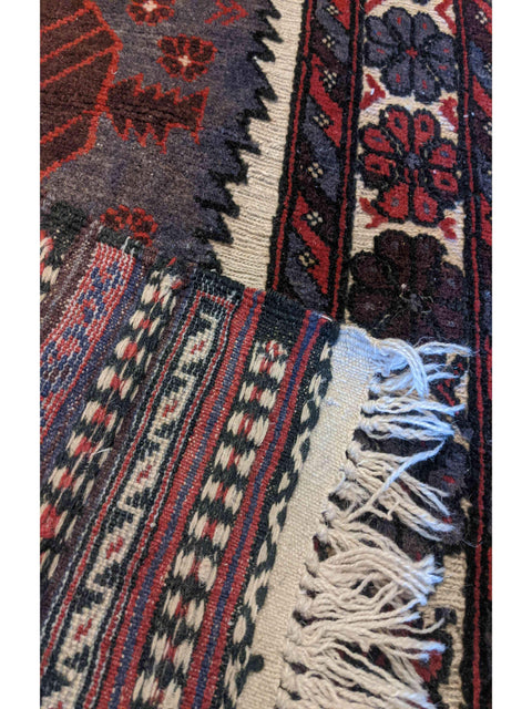 388 x 82 cm Mushwani Tribal White Rug - Rugoutlet