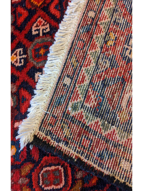 390 x 77 cm Persian Hamadan Traditional Red Rug - Rugoutlet