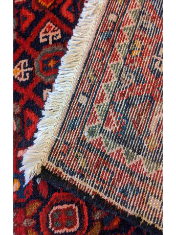 390 x 77 cm Persian Hamadan Traditional Red Rug - Rugoutlet