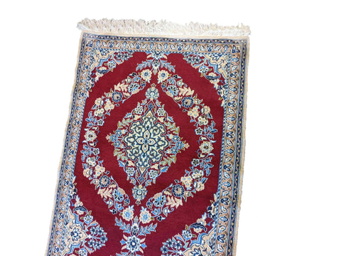 390 x 90 cm Fine Nain Silk Wool Traditional Red Rug - Rugoutlet