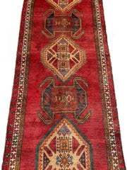 394 x 108 cm Persian Hamadan Traditional Red Rug - Rugoutlet