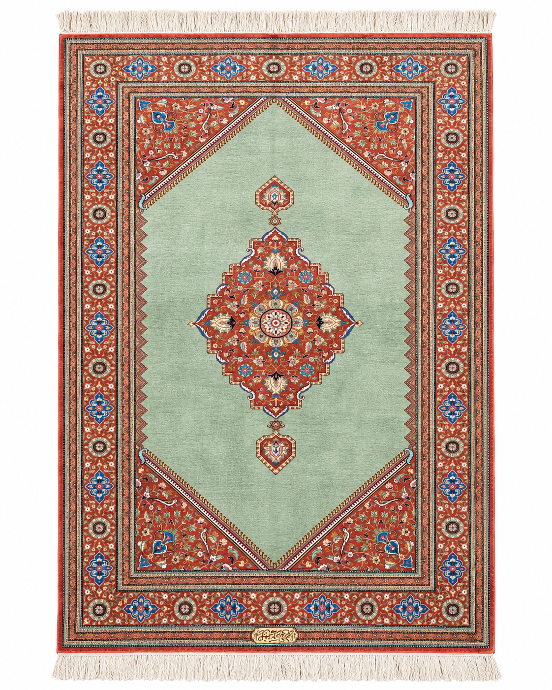 Fine Handmade Persian Silk Qum Rug – 100 × 156 cm