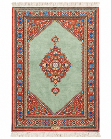 Fine Handmade Persian Silk Qum Rug – 100 × 156 cm