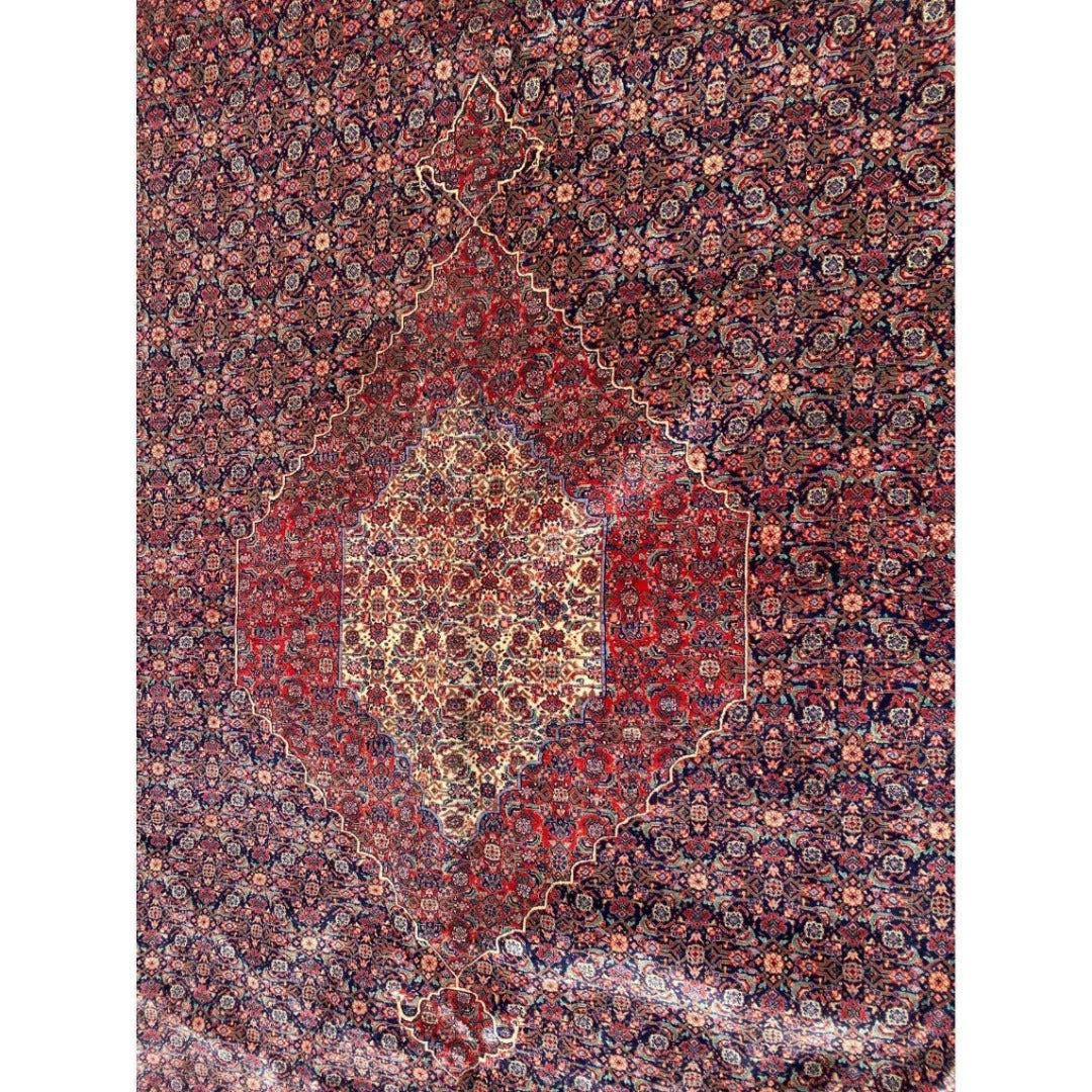 409 x 305 cm Fine Old Tabriz Traditional Red Rug - Rugoutlet