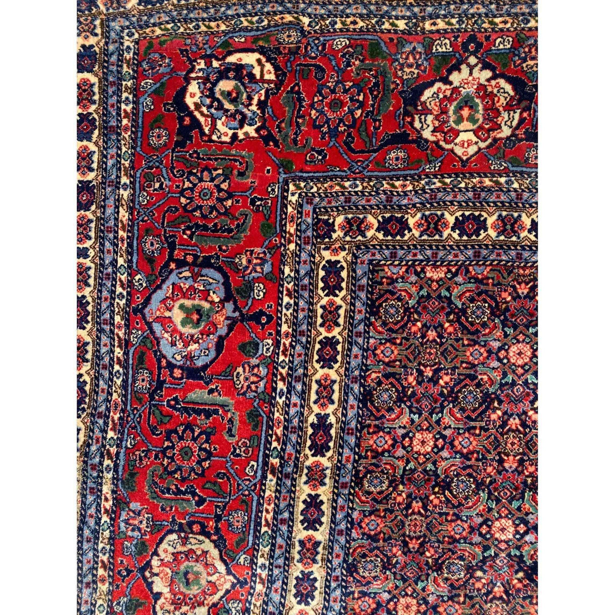 409 x 305 cm Fine Old Tabriz Traditional Red Rug - Rugmaster