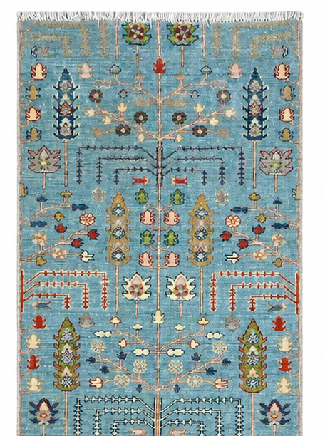Kazak Natural Dye Wool Runner Rug  4.06 X 0.75 m (13.3 X 2.4 ft)