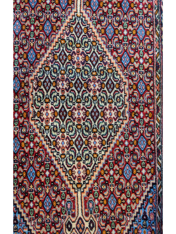 420 x 70 cm Persian Senneh Geometric Red Rug - Rugoutlet