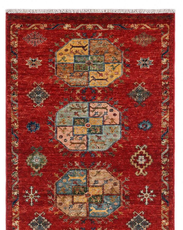 Kazak Natural Dye Wool Runner Rug 2.43 X 0.80 m (7.9 X 2.6 ft)