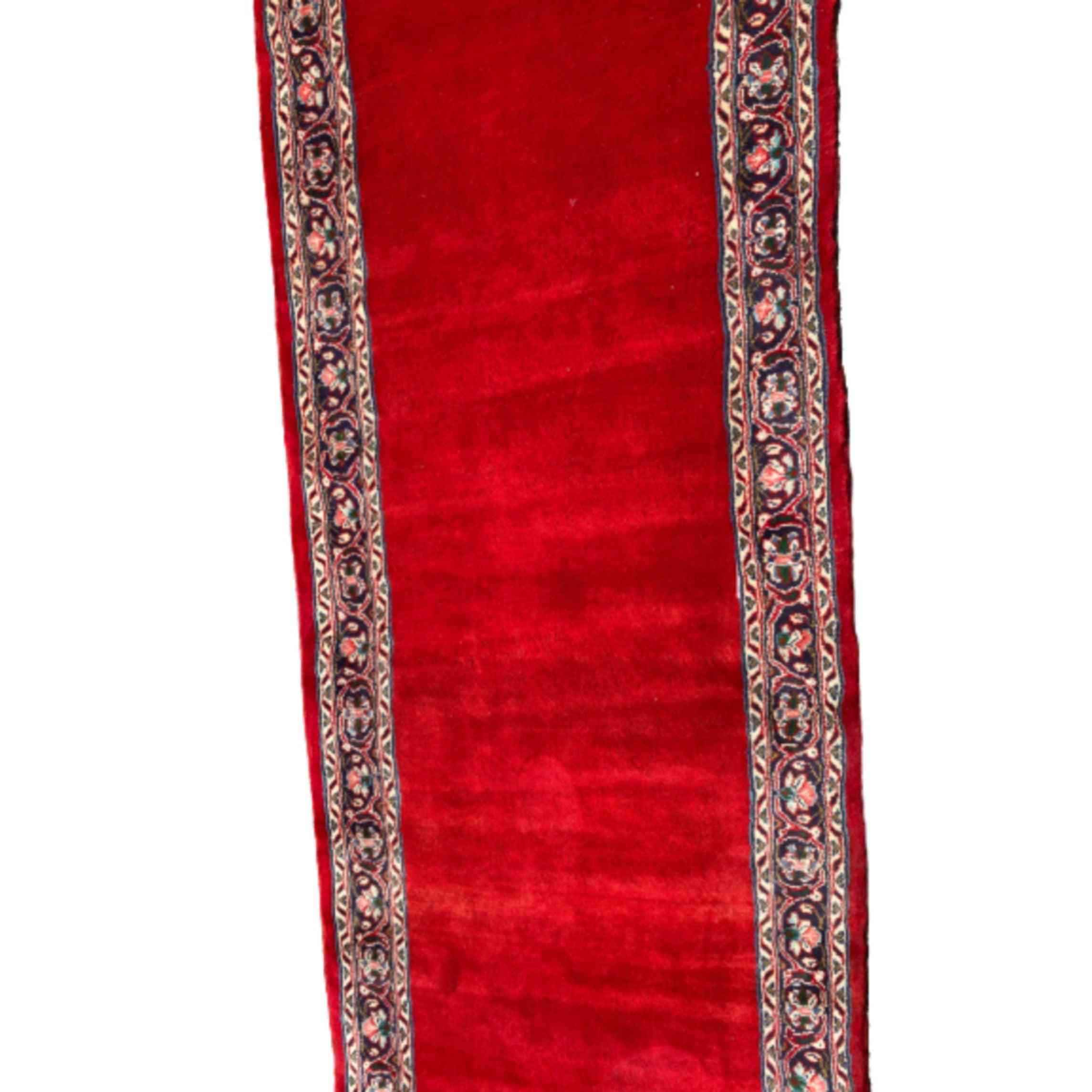 450 x 90 cm Persian kashan Traditional Red Rug - Rugmaster