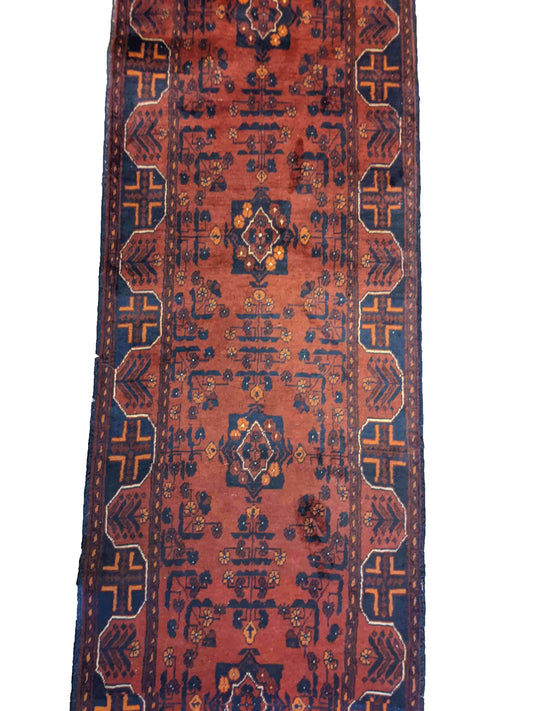 475 x 63 cm Afghan Khan Tribal Red Rug - Rugmaster