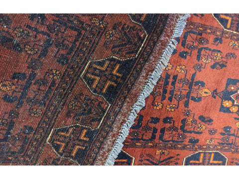 475 x 63 cm Afghan Khan Tribal Red Rug - Rugoutlet