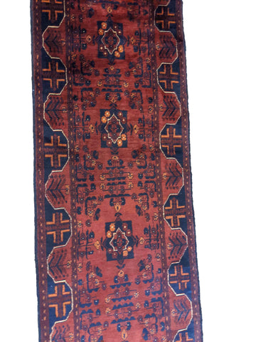 475 x 63 cm Afghan Khan Tribal Red Rug - Rugoutlet