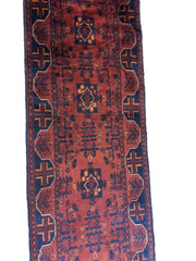 475 x 63 cm Afghan Khan Tribal Red Rug - Rugmaster