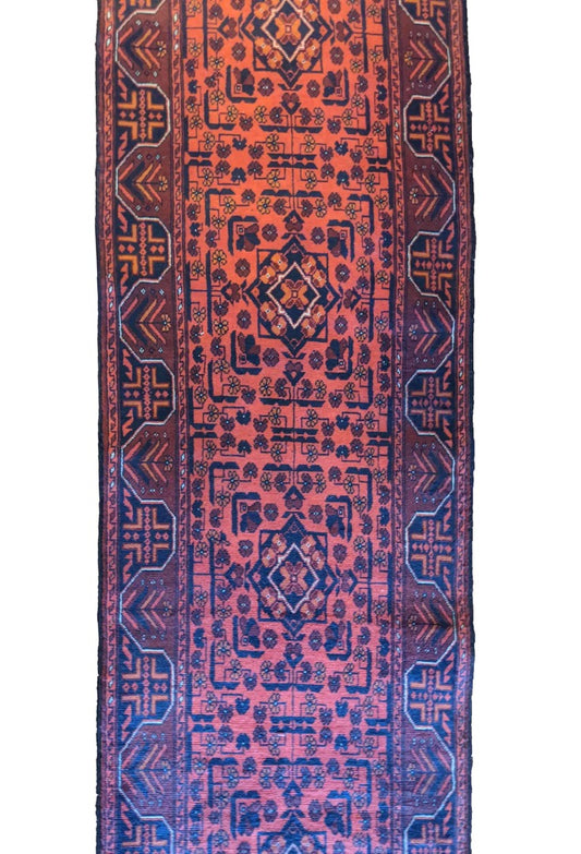 478 x 60 cm Afghan Khan Tribal Red Rug - Rugoutlet