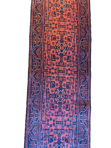 478 x 60 cm Afghan Khan Tribal Red Rug - Rugoutlet