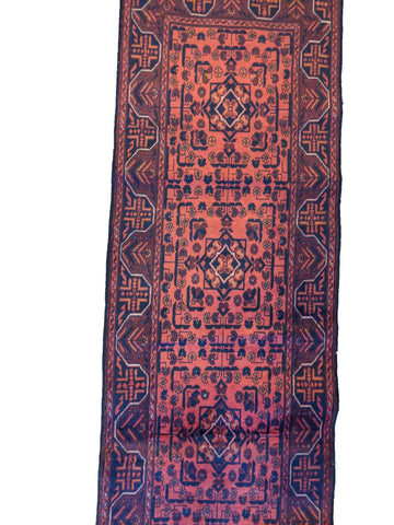 478 x 60 cm Afghan Khan Tribal Red Rug - Rugoutlet