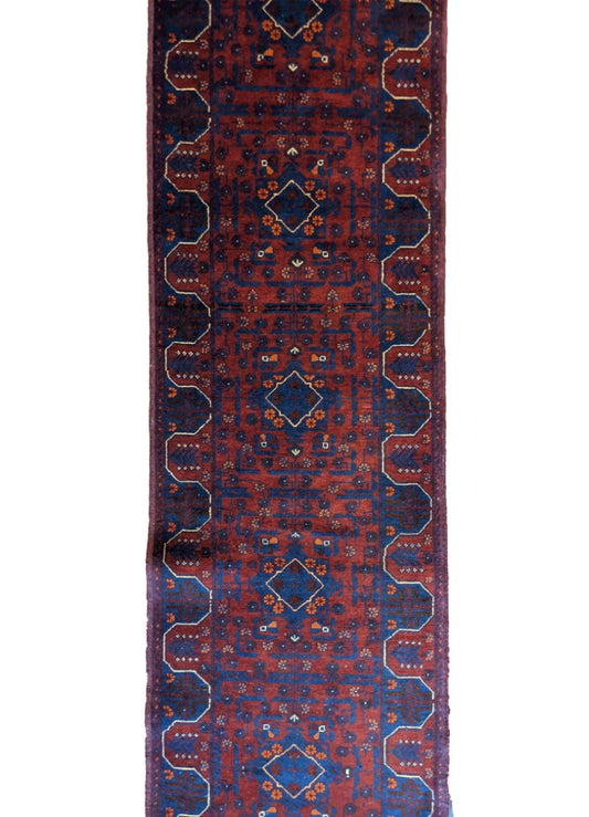 481 x 62 cm Afghan Khan Tribal Red Rug - Rugmaster