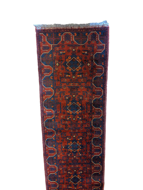 481 x 62 cm Afghan Khan Tribal Red Rug - Rugoutlet