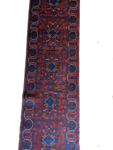 481 x 62 cm Afghan Khan Tribal Red Rug - Rugoutlet