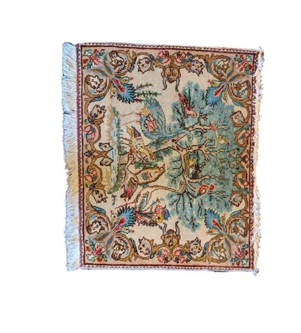50 x 59 cm Tabriz Traditional Beige Small Rug - Rugoutlet