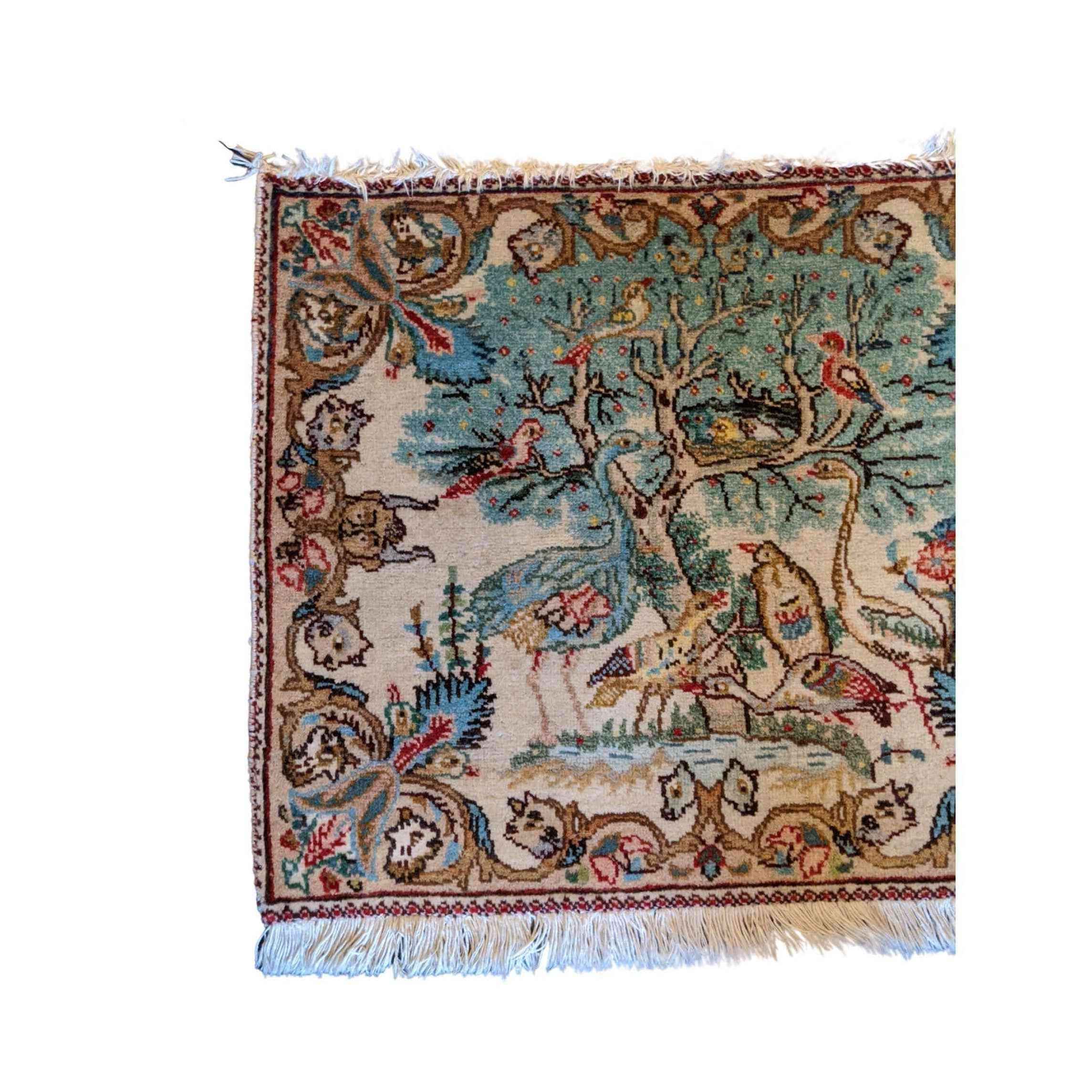 50 x 59 cm Tabriz Traditional Beige Small Rug - Rugoutlet