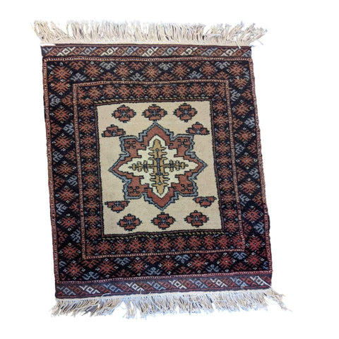 52 x 63 cm Persian Baluch Tribal Red Small Rug - Rugmaster