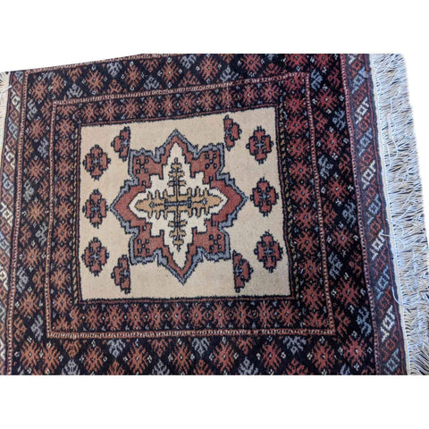 52 x 63 cm Persian Baluch Tribal Red Small Rug - Rugmaster