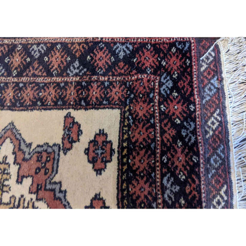 52 x 63 cm Persian Baluch Tribal Red Small Rug - Rugmaster