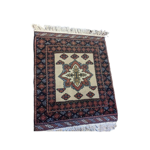 52 x 63 cm Persian Baluch Tribal Red Small Rug - Rugmaster
