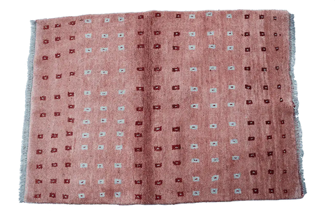 143 x 105 Gabbeh Tribal Wool Rugs Handmade Pink - Rugoutlet