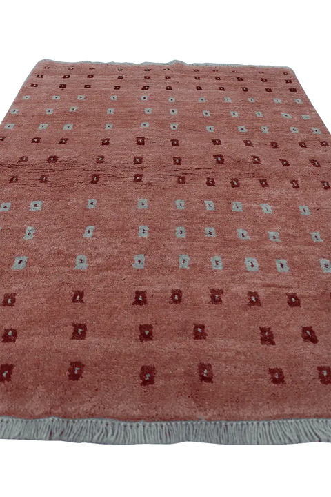 143 x 105 Gabbeh Tribal Wool Rugs Handmade Pink - Rugoutlet