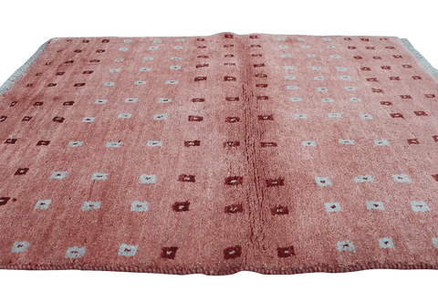 143 x 105 Gabbeh Tribal Wool Rugs Handmade Pink - Rugoutlet