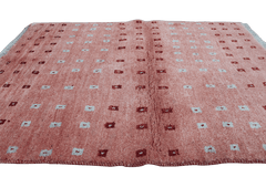 143 x 105 Gabbeh Tribal Wool Rugs Handmade Pink - Rugoutlet