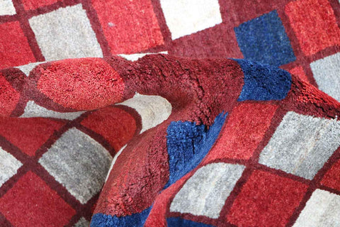155 x 111 cm Gabbeh Tribal Wool Rugs Handmade Red Colour - Rugoutlet
