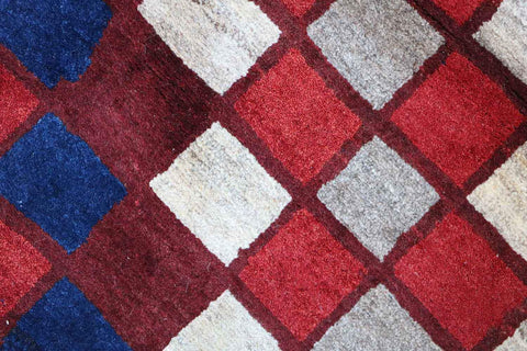 155 x 111 cm Gabbeh Tribal Wool Rugs Handmade Red Colour - Rugoutlet