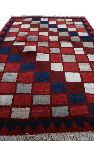 155 x 111 cm Gabbeh Tribal Wool Rugs Handmade Red Colour - Rugoutlet