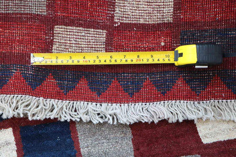 155 x 111 cm Gabbeh Tribal Wool Rugs Handmade Red Colour - Rugoutlet