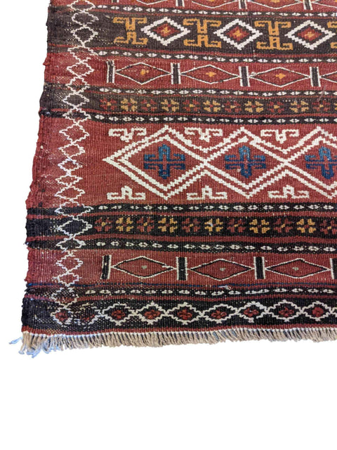 55 x 57 cm Sumak Traditional Red Small Rug - Rugmaster